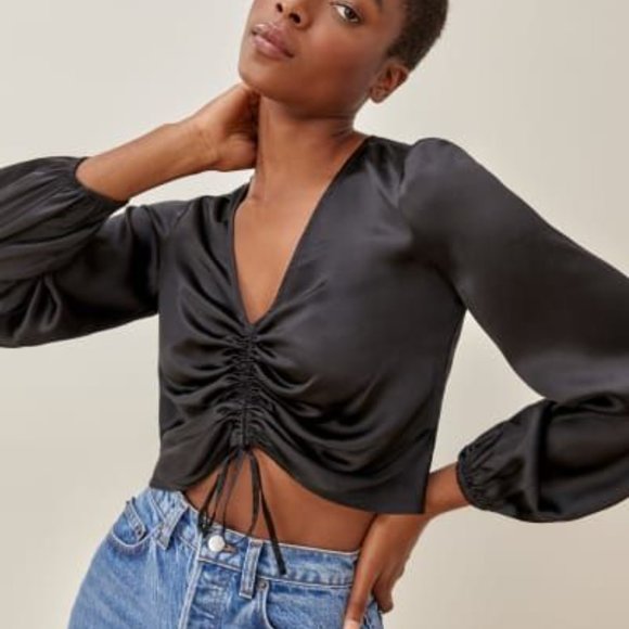 Reformation Dean Top Black - Picture 1 of 6